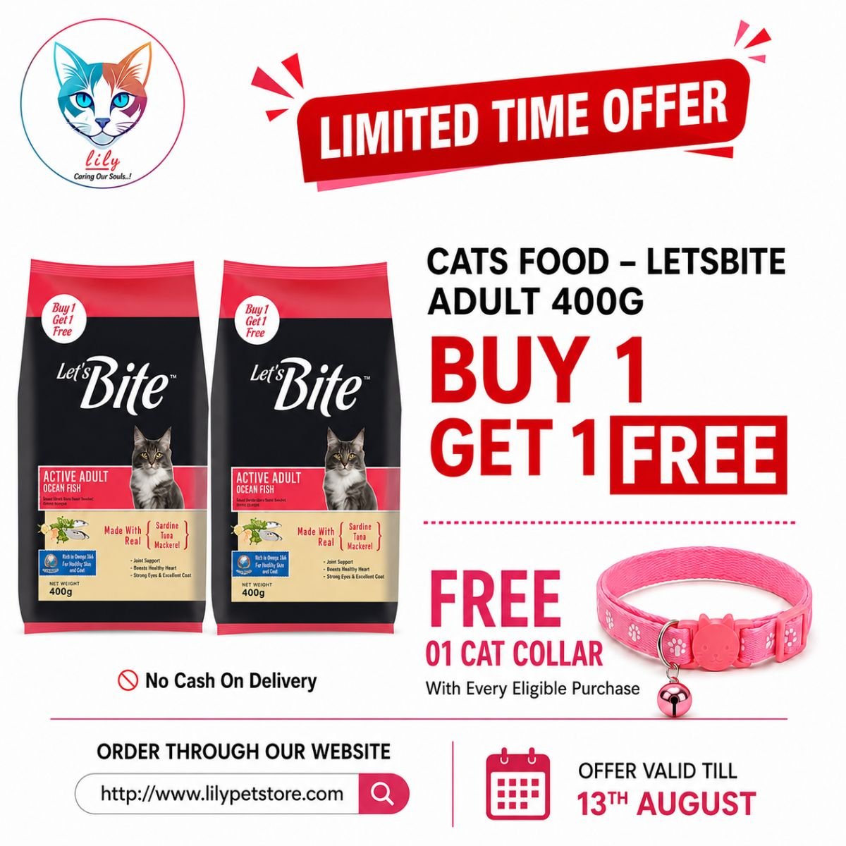 CAT FOOD 400GRM FREE 01 COLLAR