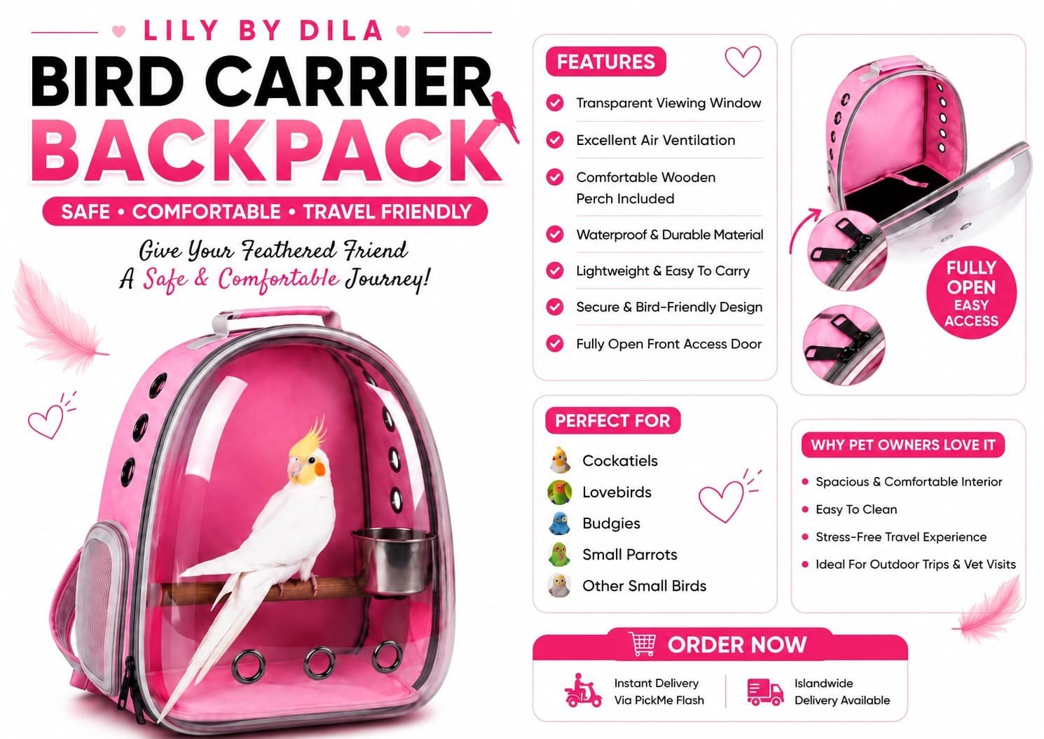 BIRD CARRIER BACKPACK