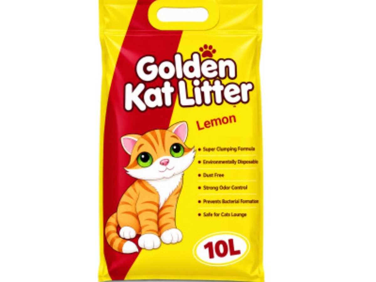 CAT LITTER 10LTR (08KG) - LEMON - GOLDEN KAT BRAND
