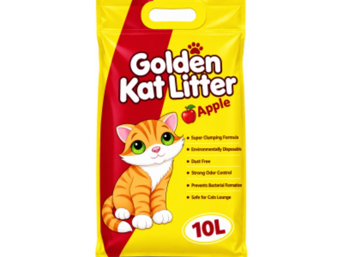 CAT LITTER 10LTR(08KG) - APPLE- GOLDEN KAT BRAND